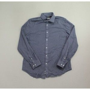 Michael Kors Men Blue Slim Fit Soft Button Up Shirt Casual Size 16